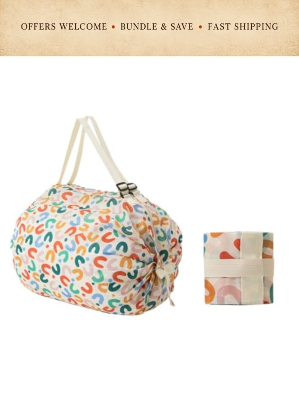 Foldable Reusable Grocery Bag Washable Nylon Tote for Shopping Travel